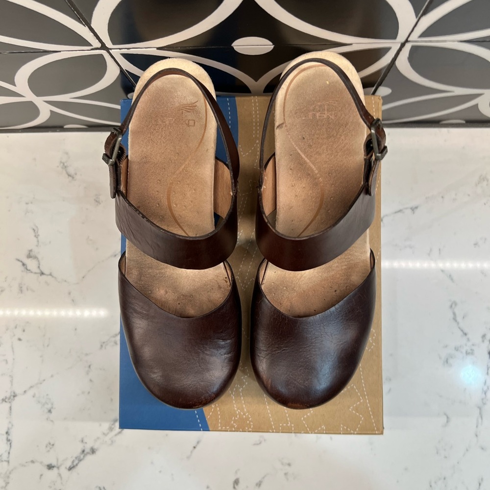 COPY - Dansko Thea Mary Jane Sandals EU40 Teak (Deep Brown)
